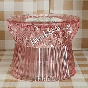 New Bath & Body Works Faceted Pink Glass Pedestal Candle Holder